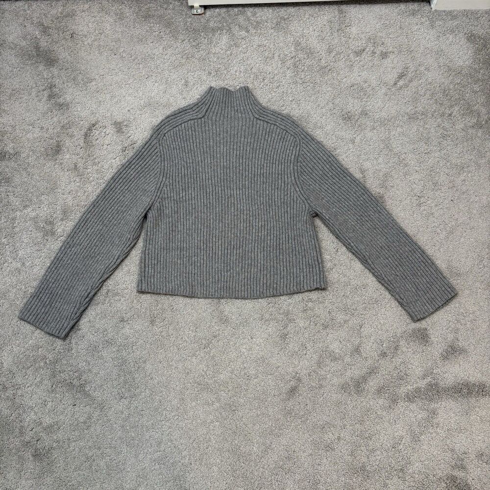 H&M Gray Ribbed Cropped Mock Neck Sweater Size XS - Picture 4 of 8